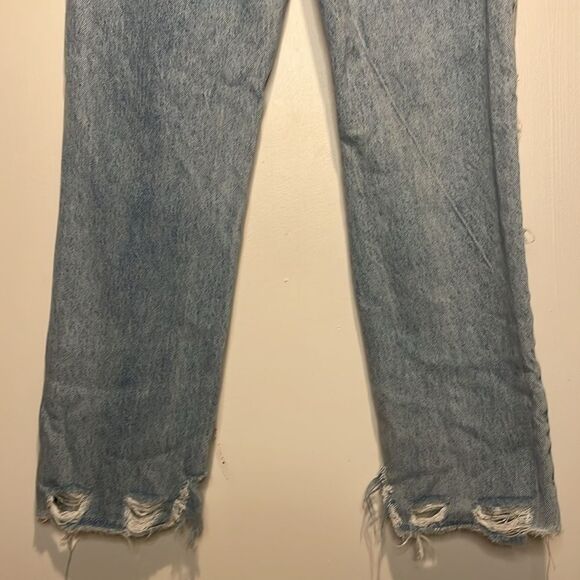 We The Free- Destroyed Distressed Straight-Leg LightWash Raw Hem Jeans- Size 25 - Picture 7 of 12